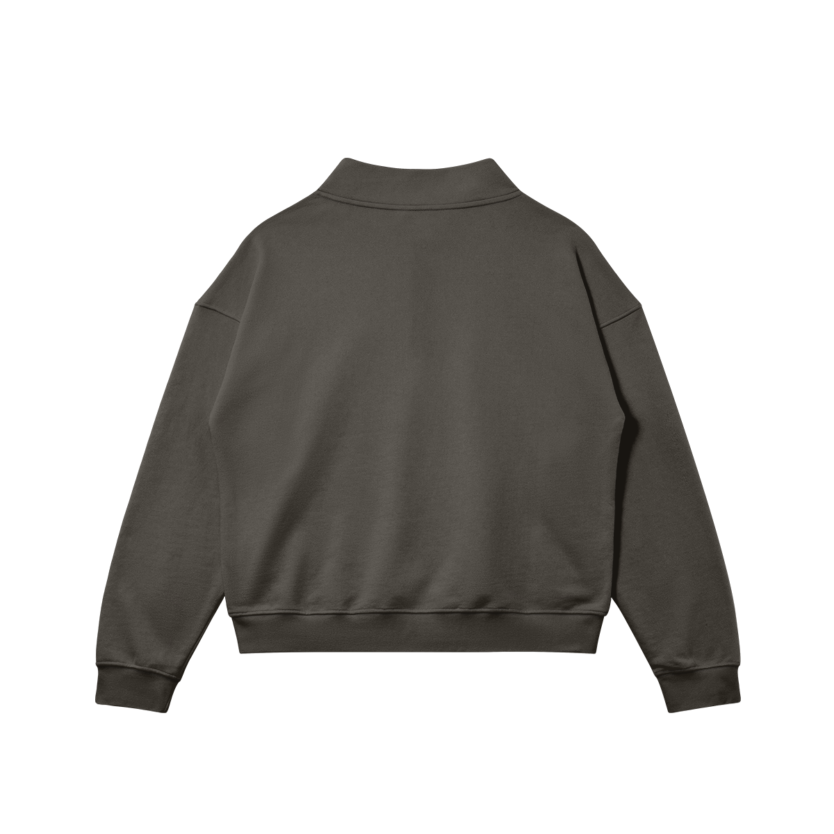 Script Oversized Plain Half Zip Fleece